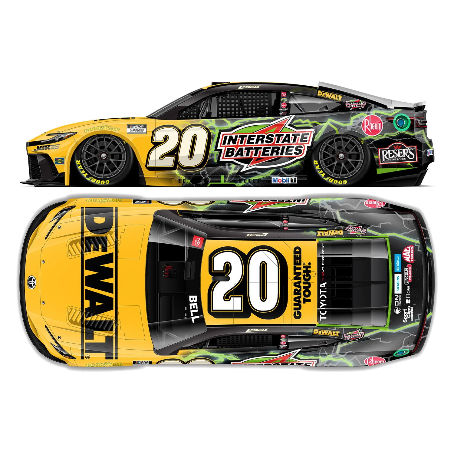 Christopher Bell DeWalt / Interstate Batteries 1:24 Standard 2026 Diecast Car Preorder - Currently Projected October - Image 2