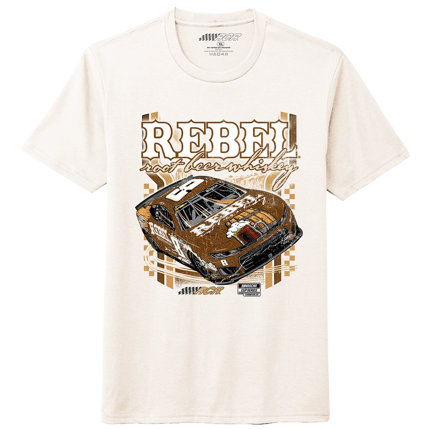 Kyle Busch 2026 Rebel Root Beer Bourbon 2-Spot Classic Ink T-Shirt - Image 2