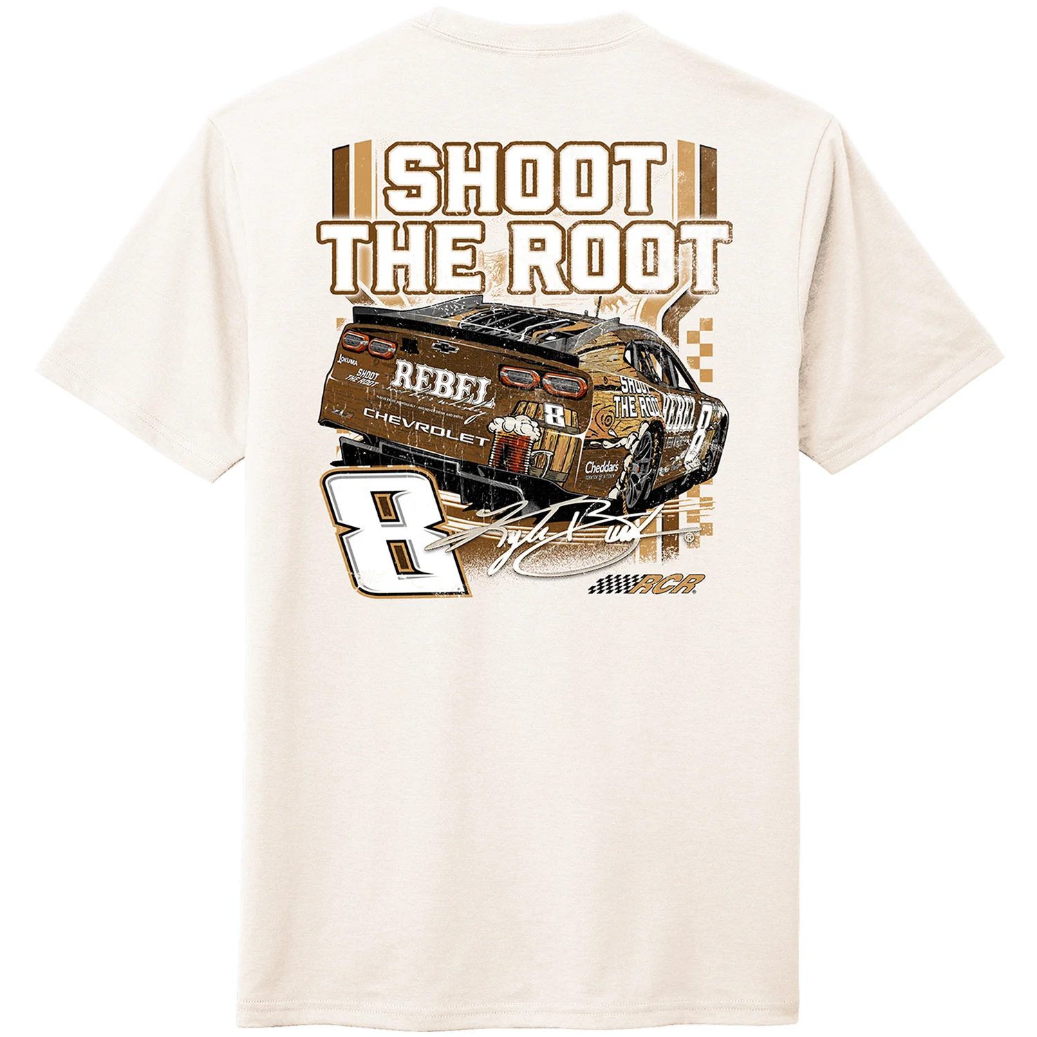 Kyle Busch 2026 Rebel Root Beer Bourbon 2-Spot Classic Ink T-Shirt - Image 3