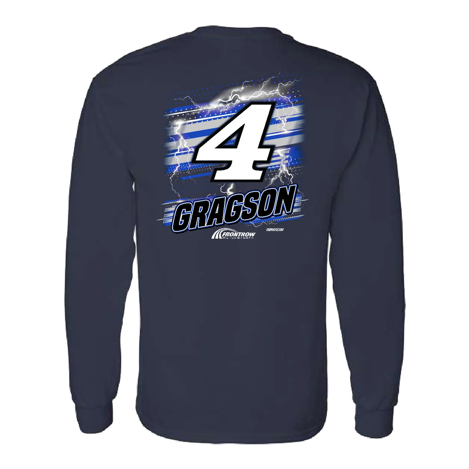 Noah Gragson Long Sleeve Name & Number #4 T-Shirt Blue - Sale - Image 3